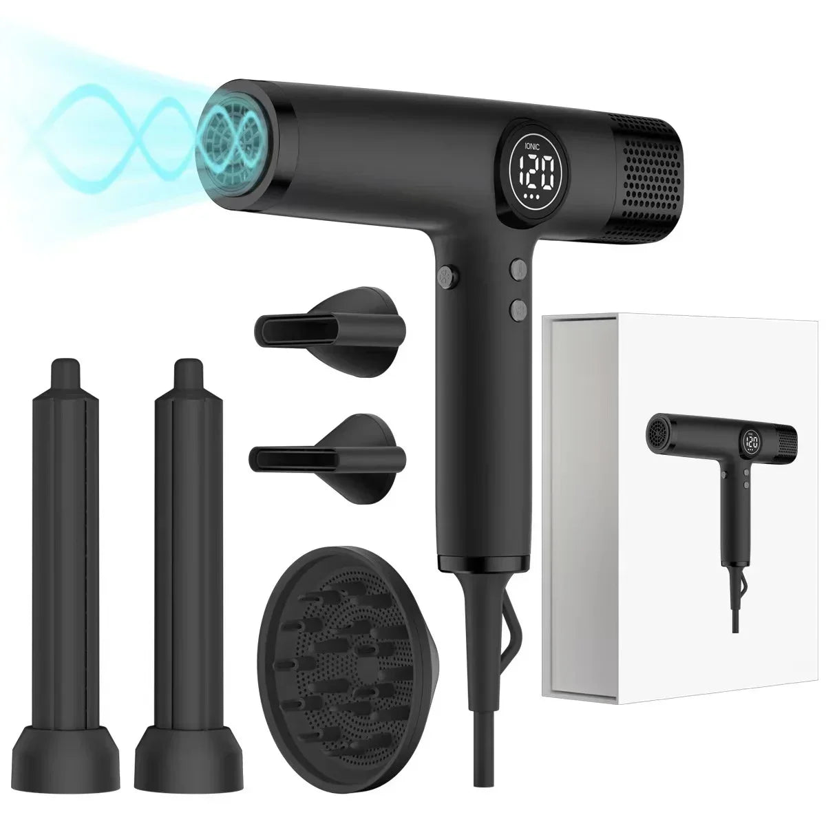 Hair Dryer High Speed 110000 RPM Brushless Motor Fast Drying Low Noise Ionic Led Display 1875W Professional Blow Dryer