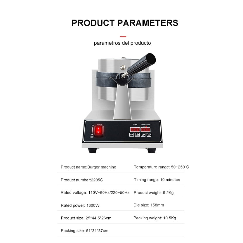 Commercial Gelato Panini Press Machine Electric Ice Cream Waffles Ufo Burger Grill Flying Saucer Sandwich Press Maker