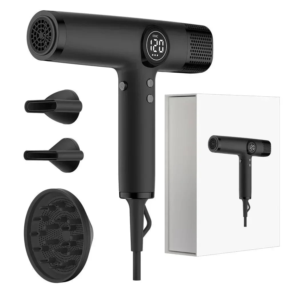 Hair Dryer High Speed 110000 RPM Brushless Motor Fast Drying Low Noise Ionic Led Display 1875W Professional Blow Dryer