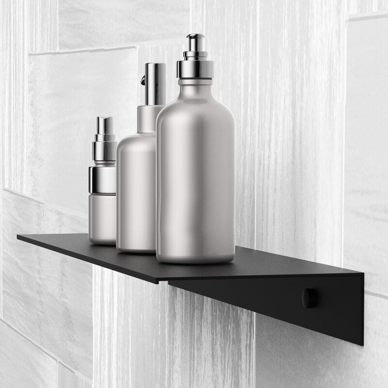 Nordic Bathroom Accessories Space Aluminium Black Bathroom Shelves Kitchen Wall Shelf Shower Storage Rack 30-60cm Length