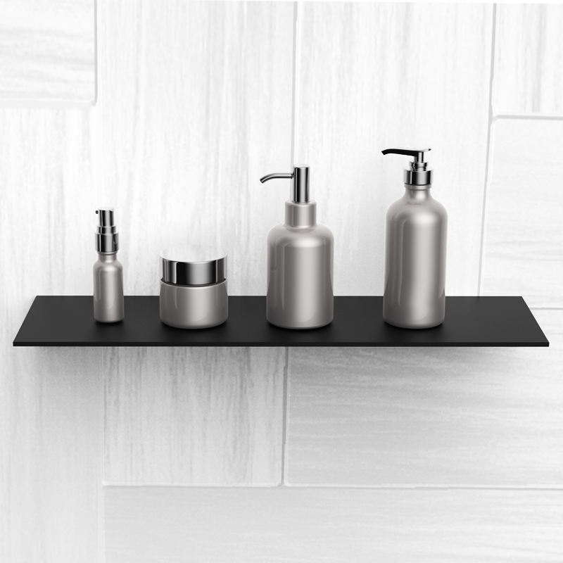 Nordic Bathroom Accessories Space Aluminium Black Bathroom Shelves Kitchen Wall Shelf Shower Storage Rack 30-60cm Length