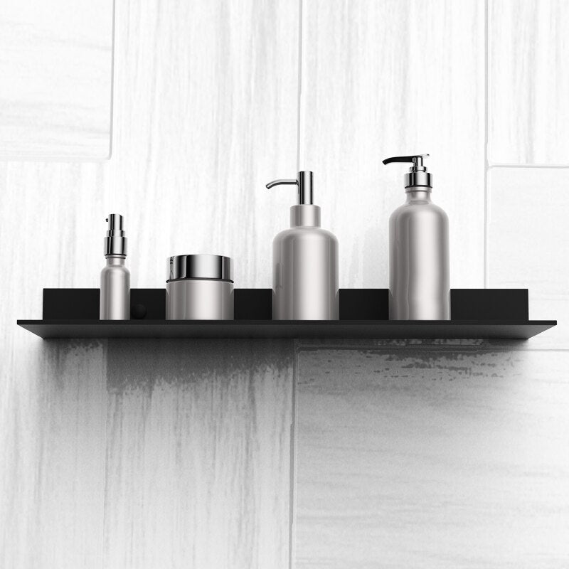 Nordic Bathroom Accessories Space Aluminium Black Bathroom Shelves Kitchen Wall Shelf Shower Storage Rack 30-60cm Length