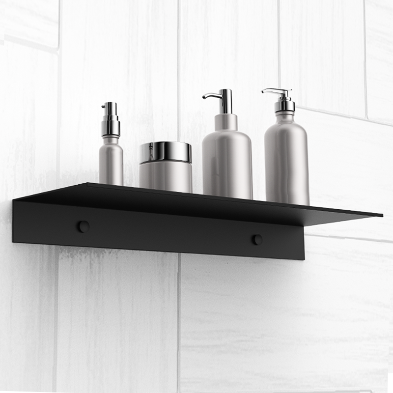 Nordic Bathroom Accessories Space Aluminium Black Bathroom Shelves Kitchen Wall Shelf Shower Storage Rack 30-60cm Length