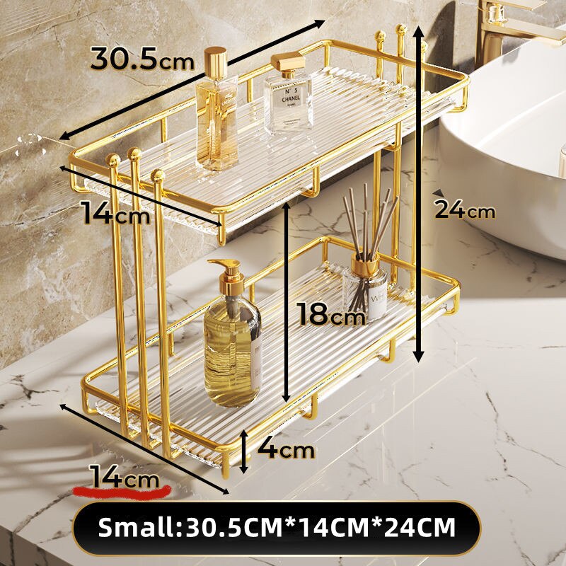 Acrylic Bathroom Storage Holder Metal Skincare Makeup Organizer Rack Cosmetic Shampoo Cabinet Shelf New Arrival