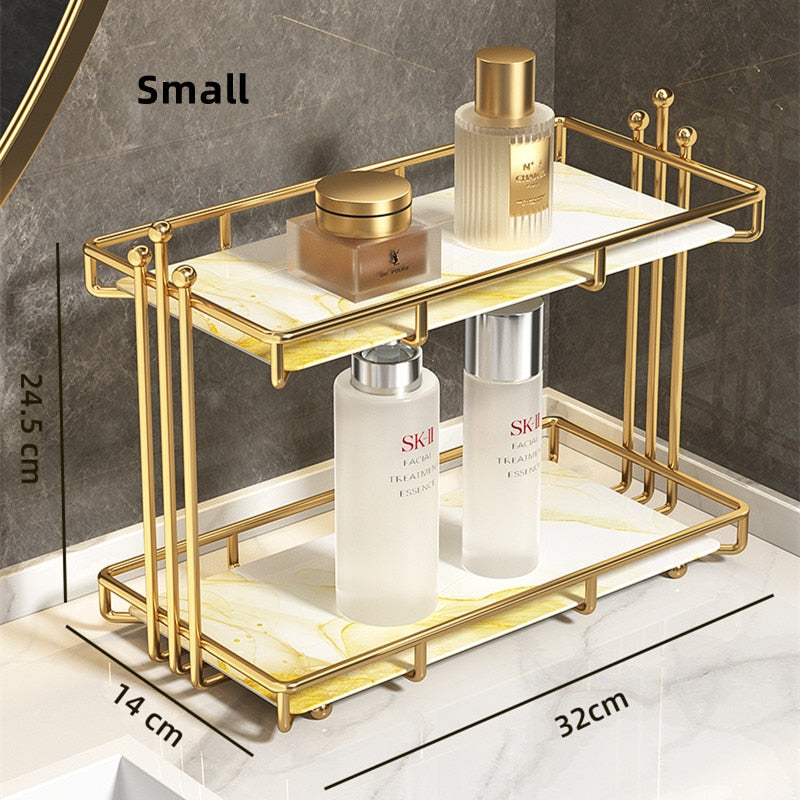 Acrylic Bathroom Storage Holder Metal Skincare Makeup Organizer Rack Cosmetic Shampoo Cabinet Shelf New Arrival