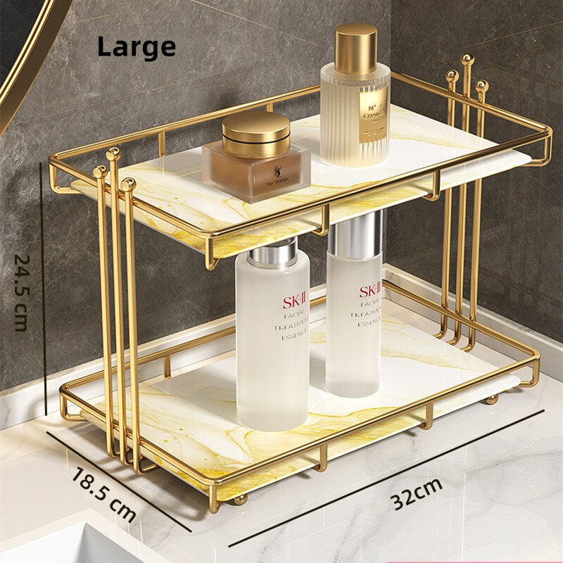 Acrylic Bathroom Storage Holder Metal Skincare Makeup Organizer Rack Cosmetic Shampoo Cabinet Shelf New Arrival