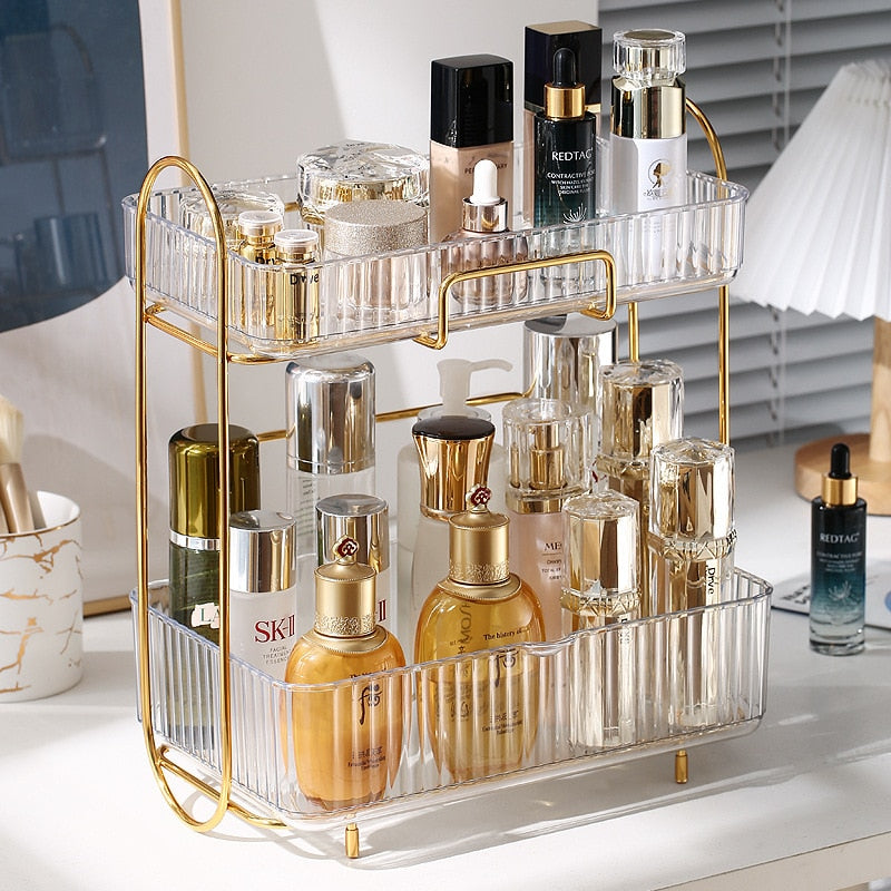Acrylic Bathroom Storage Holder Metal Skincare Makeup Organizer Rack Cosmetic Shampoo Cabinet Shelf New Arrival