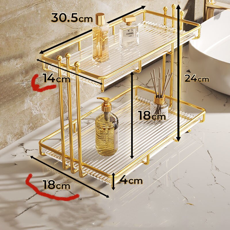 Acrylic Bathroom Storage Holder Metal Skincare Makeup Organizer Rack Cosmetic Shampoo Cabinet Shelf New Arrival