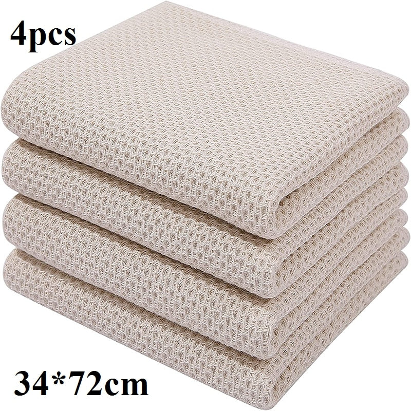 100% Cotton Dishcloth Ultra Soft Absorbent Kitchen Towel Household Cleaning Cloth Kitchen Tools Gadgets Wash Cloth