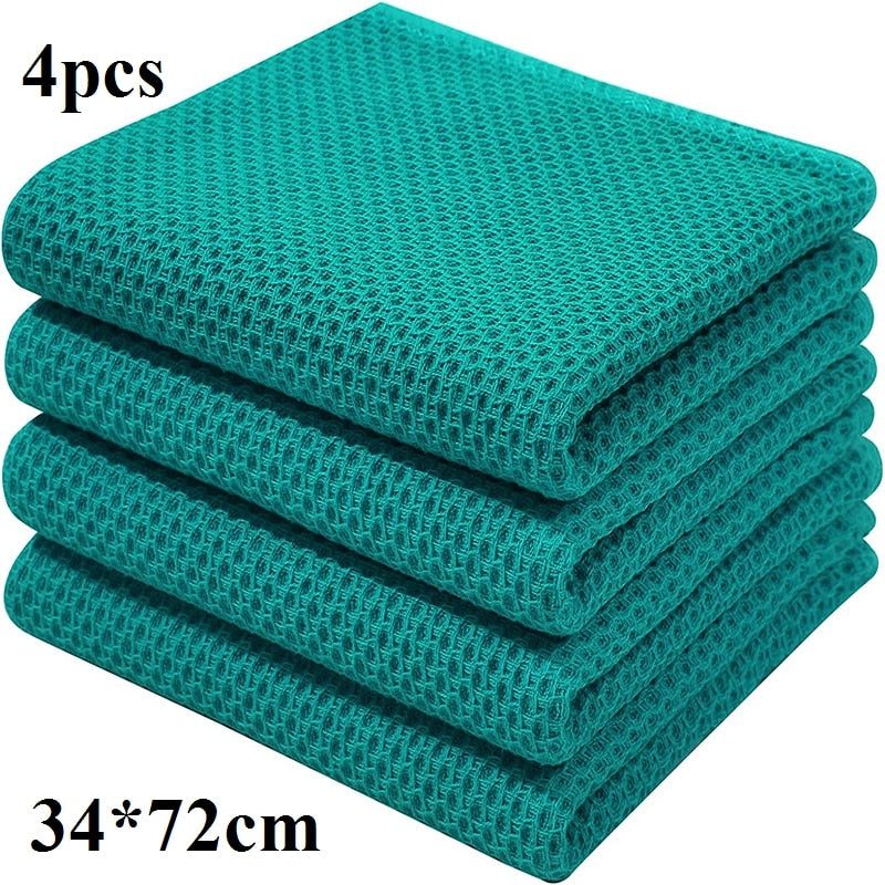 100% Cotton Dishcloth Ultra Soft Absorbent Kitchen Towel Household Cleaning Cloth Kitchen Tools Gadgets Wash Cloth