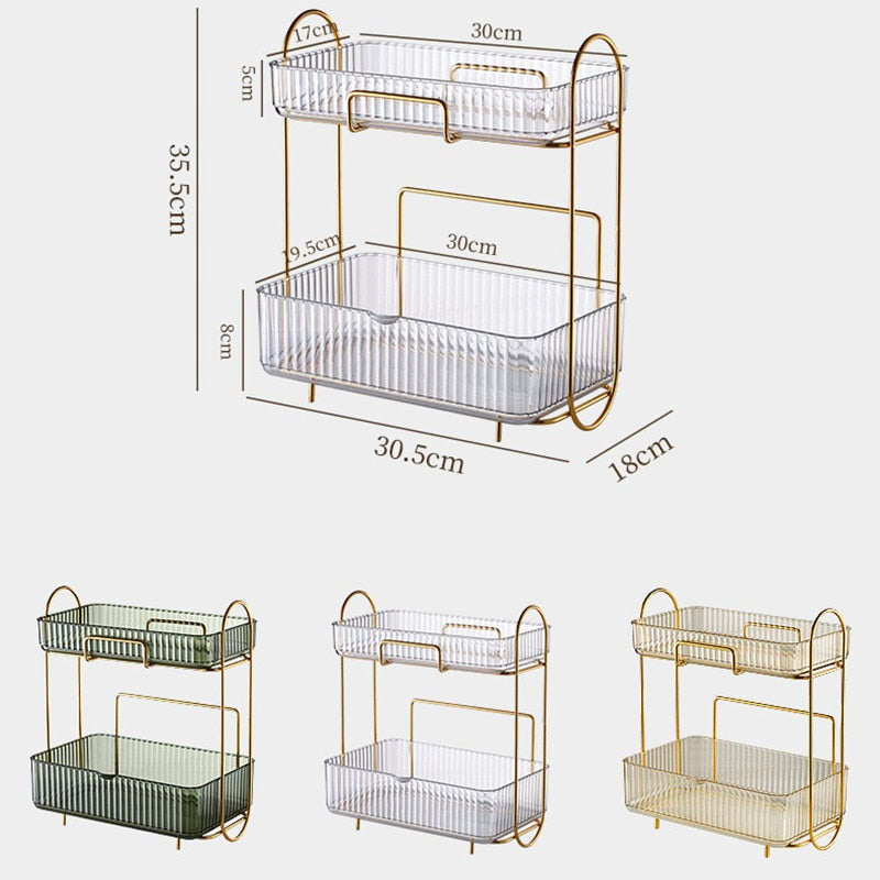 Acrylic Bathroom Storage Holder Metal Skincare Makeup Organizer Rack Cosmetic Shampoo Cabinet Shelf New Arrival