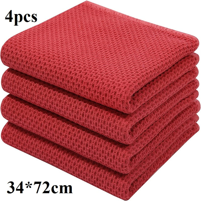 100% Cotton Dishcloth Ultra Soft Absorbent Kitchen Towel Household Cleaning Cloth Kitchen Tools Gadgets Wash Cloth