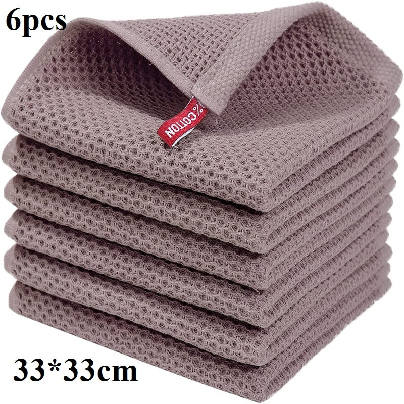 100% Cotton Dishcloth Ultra Soft Absorbent Kitchen Towel Household Cleaning Cloth Kitchen Tools Gadgets Wash Cloth