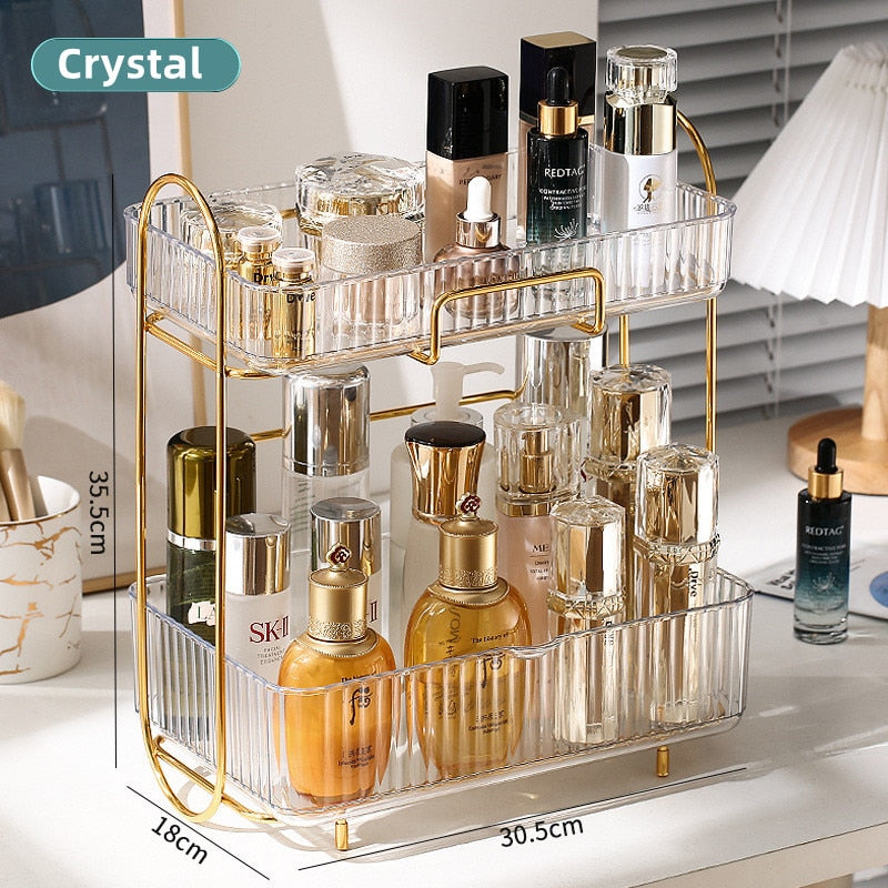 Acrylic Bathroom Storage Holder Metal Skincare Makeup Organizer Rack Cosmetic Shampoo Cabinet Shelf New Arrival