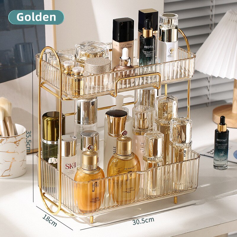 Acrylic Bathroom Storage Holder Metal Skincare Makeup Organizer Rack Cosmetic Shampoo Cabinet Shelf New Arrival