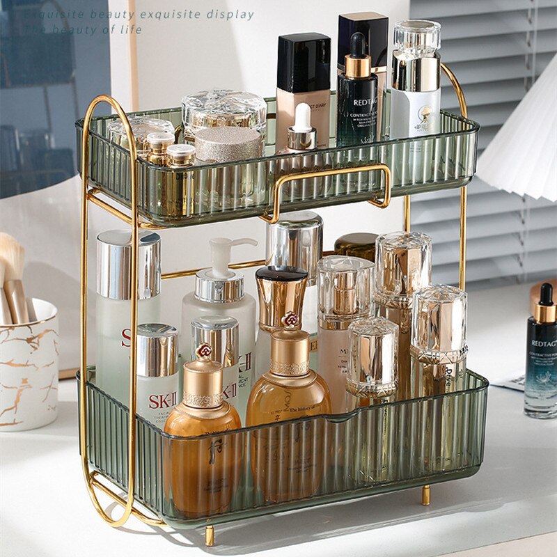 Acrylic Bathroom Storage Holder Metal Skincare Makeup Organizer Rack Cosmetic Shampoo Cabinet Shelf New Arrival