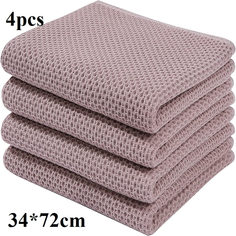 100% Cotton Dishcloth Ultra Soft Absorbent Kitchen Towel Household Cleaning Cloth Kitchen Tools Gadgets Wash Cloth