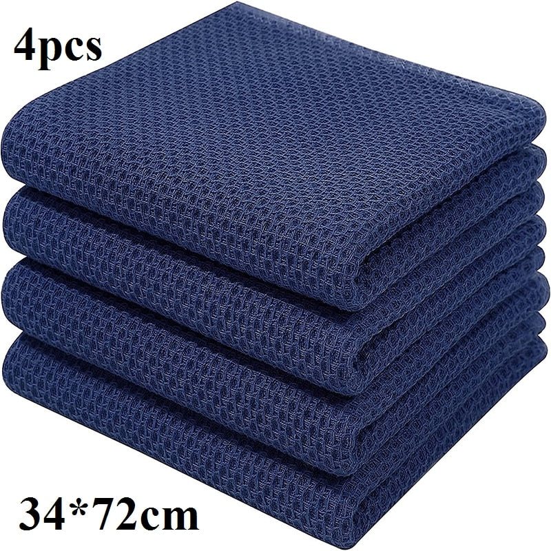 100% Cotton Dishcloth Ultra Soft Absorbent Kitchen Towel Household Cleaning Cloth Kitchen Tools Gadgets Wash Cloth