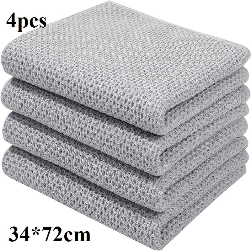 100% Cotton Dishcloth Ultra Soft Absorbent Kitchen Towel Household Cleaning Cloth Kitchen Tools Gadgets Wash Cloth